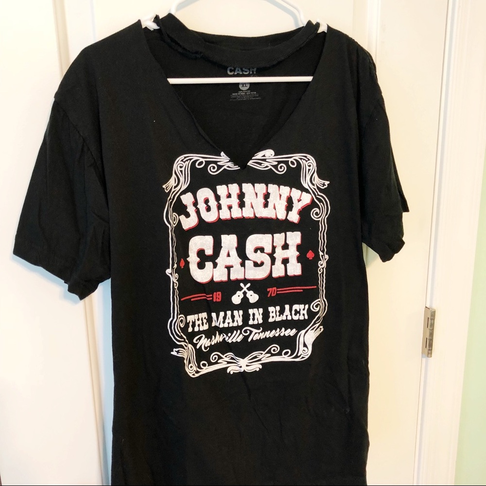 johnny cash tshirt with choker neck!